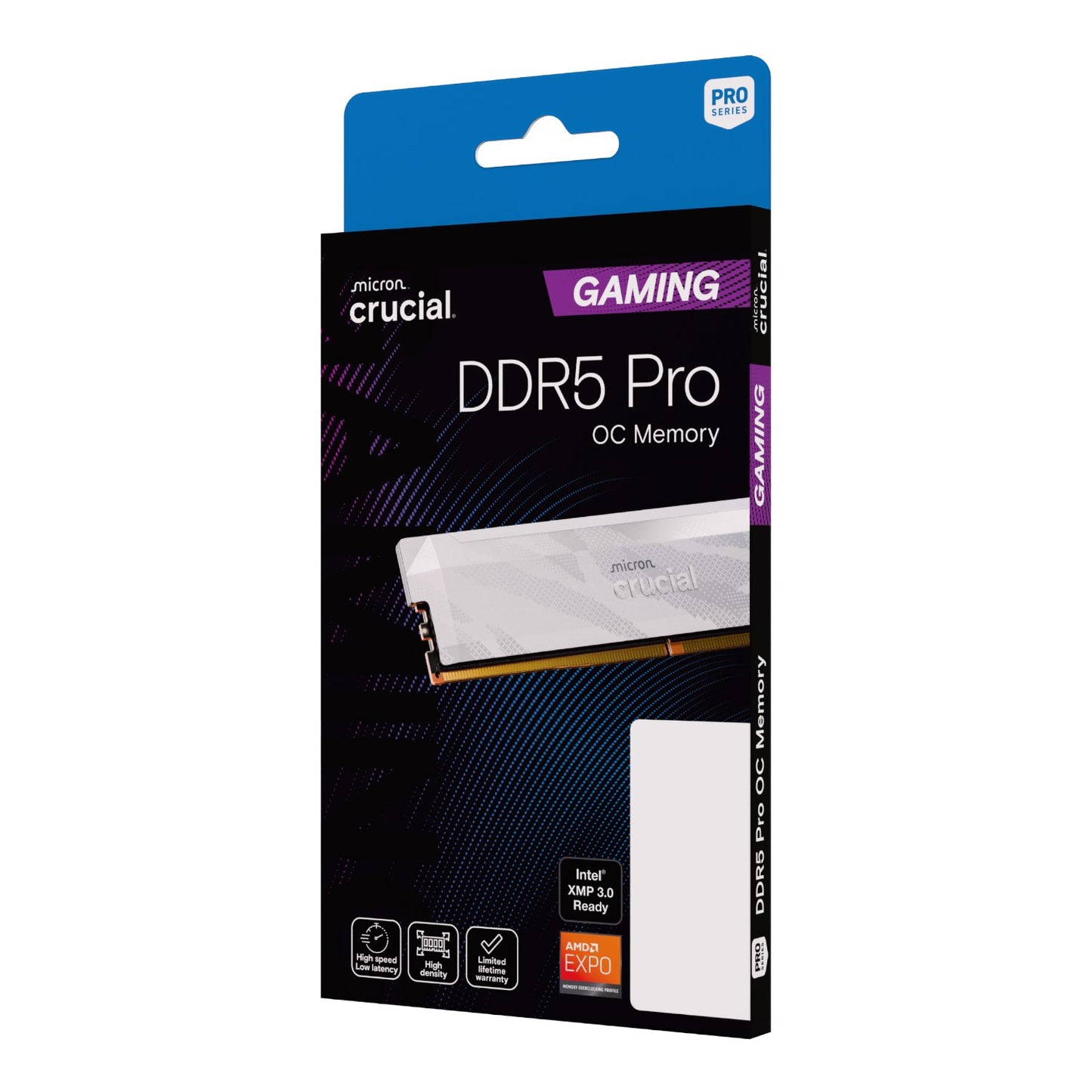 Crucial Pro 16GB 6400Mhz DDR5 Desktop OC Gaming Memory - White