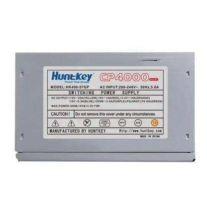 Close-up detail of the specification label with output ratings.
