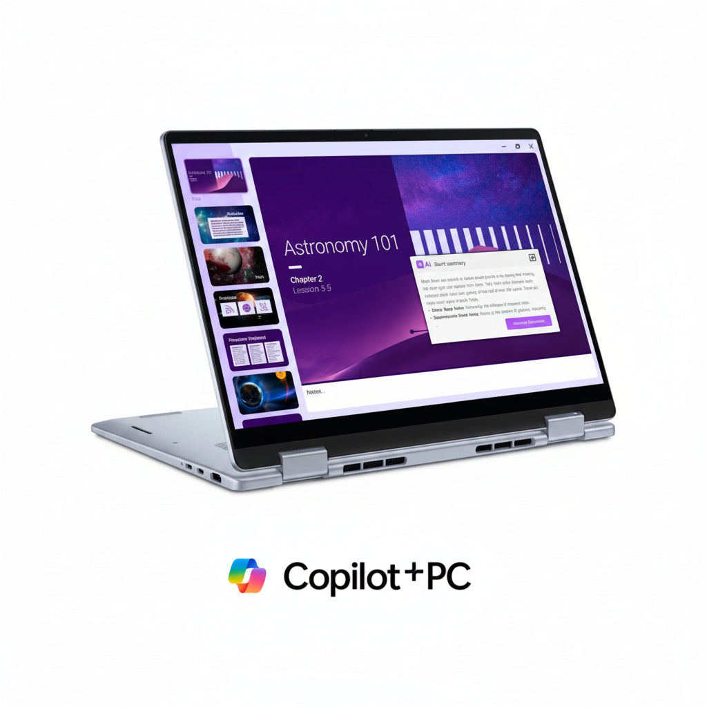 Dell 14 Plus 2-in-1 laptop in tablet mode with touch display