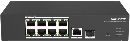 Smart-managed 8-port Hikvision PoE switch