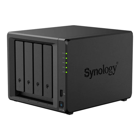 Black Synology NAS device on a white background