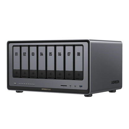 Ugreen storage device with eight drive bays on a white background