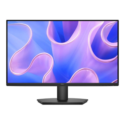 Dell SE2725HM monitor with a colorful abstract wallpaper on a white background
