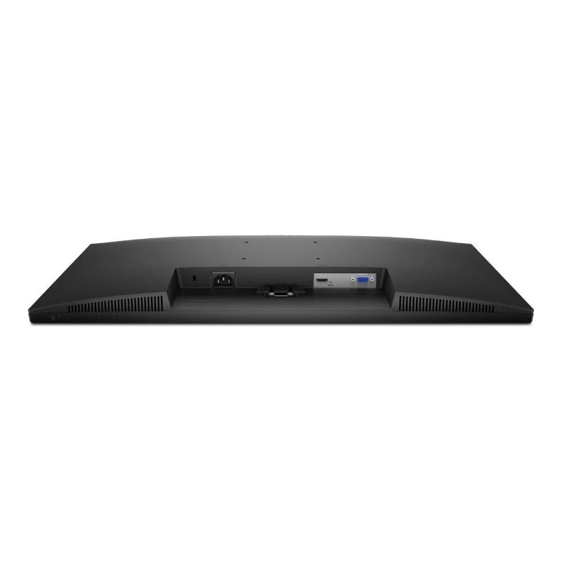 Port view of the Dell SE2725HM monitor showing the security lock, power, HDMI and VGA ports. 