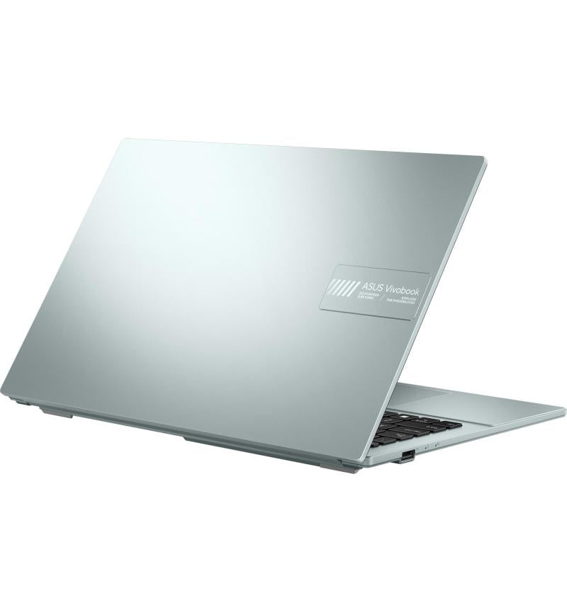 Silver laptop with ASUS logo on a white background