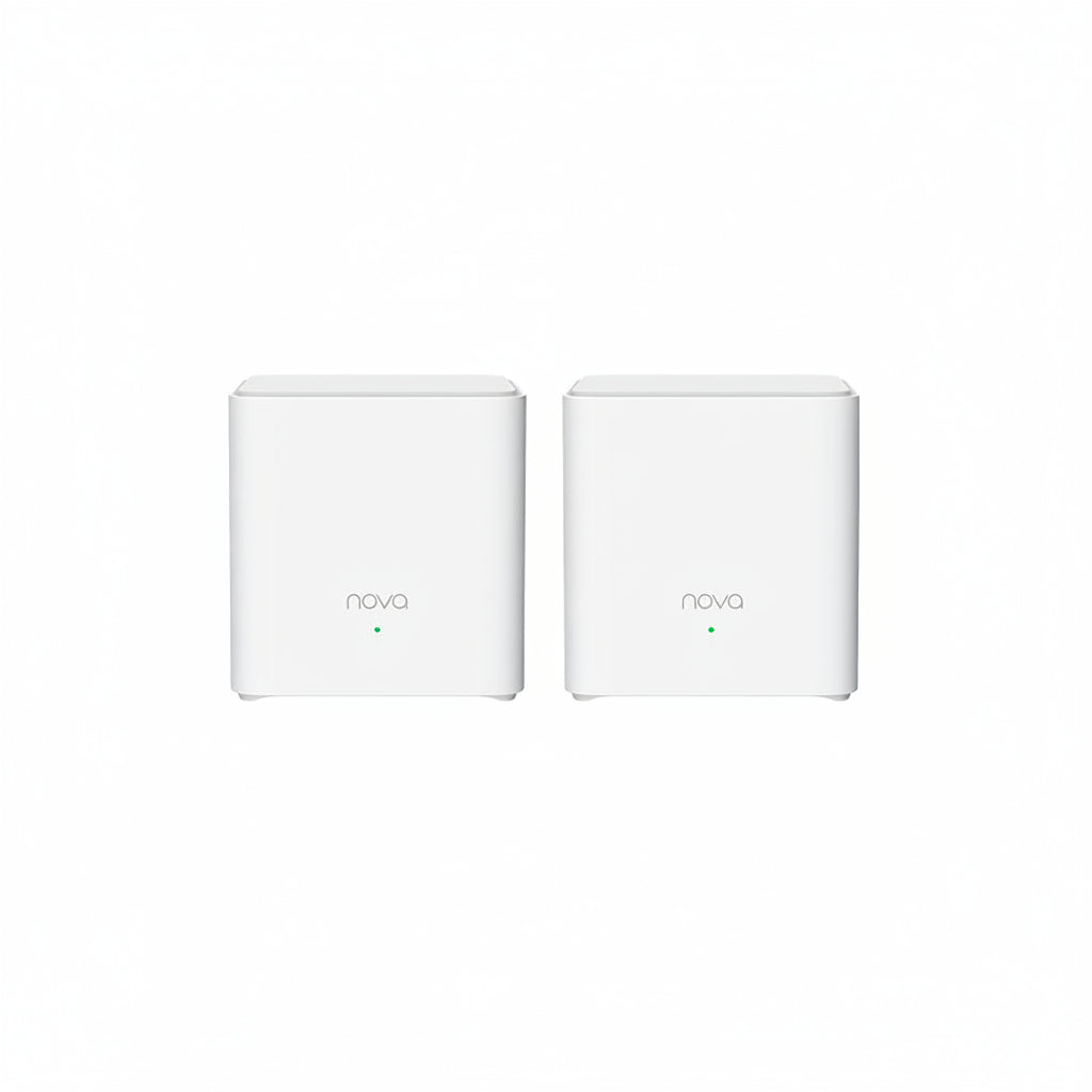 Front view of a Tenda EX3 AX1500 mesh Wi-Fi 6 node.

