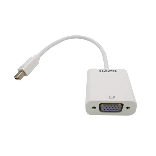 Gizzu White Mini Display Port to VGA Adapter