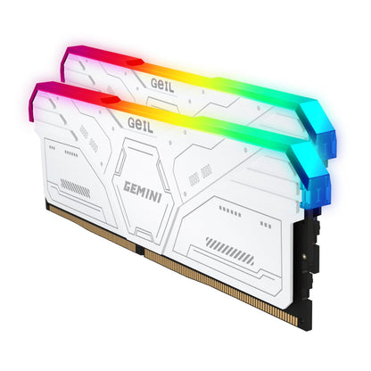 Geil Gemini RGB 64GB KIT(2X32GB) 6000MHz DDR5 Desktop Gaming Memory - White