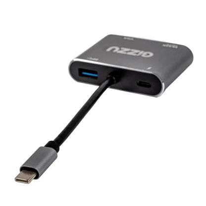 Gizzu 4-in-1 Type-C to HDMI/VGA/USB3.0 Hub – Grey
