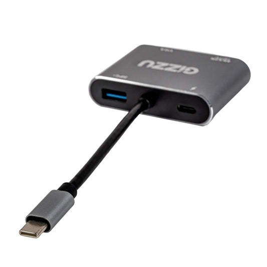 Gizzu 4-in-1 Type-C to HDMI/VGA/USB3.0 Hub – Grey