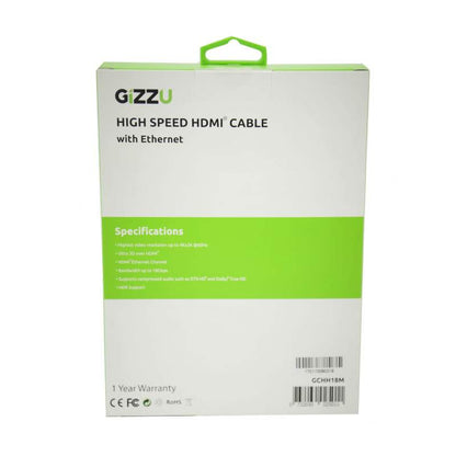 GIZZU High Speed V2.0 HDMI 1.8m Cable with Ethernet