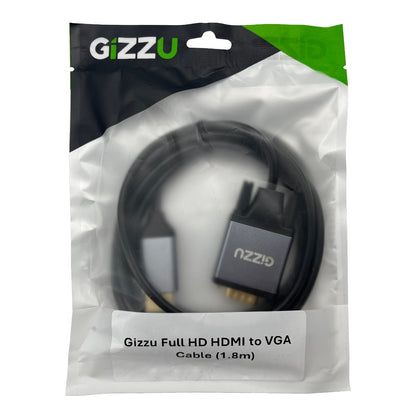 Gizzu Full HD HDMI to VGA Cable (1.8m) - Black