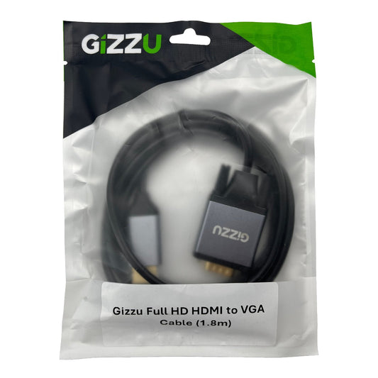 Gizzu Full HD HDMI to VGA Cable (1.8m) - Black