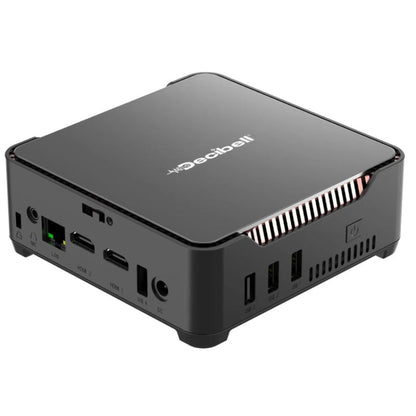 Black Decibell GK3 Plus Intel N5095 Mini PC on a white background