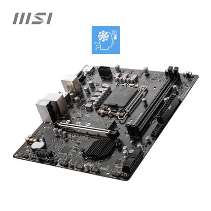 MSI PRO H610M-E Micro-ATX motherboard placed on an anti-static mat.

