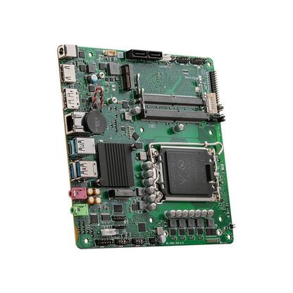 Close-up of the LGA 1700 socket and VRM heatsink design.

