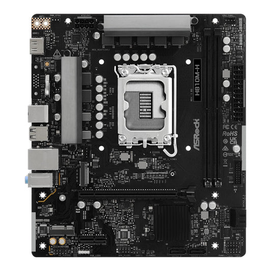 ASRock H810M-H Intel LGA1851 Micro ATX Motherboard - Black