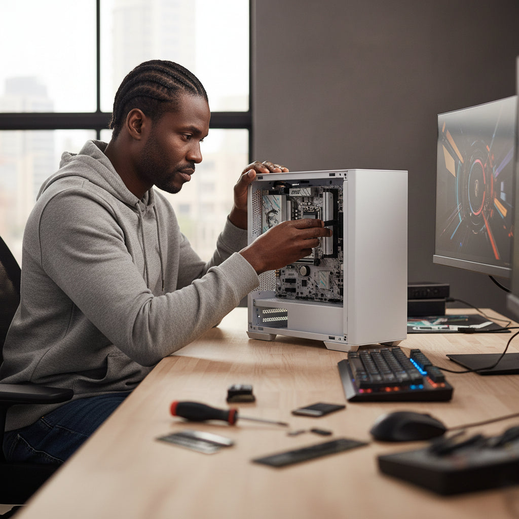 MSI H810M GAMING motherboard with heat sinks on VRM and chipset.

