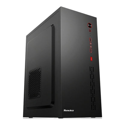 The case displayed at an angle, highlighting the black steel construction.

