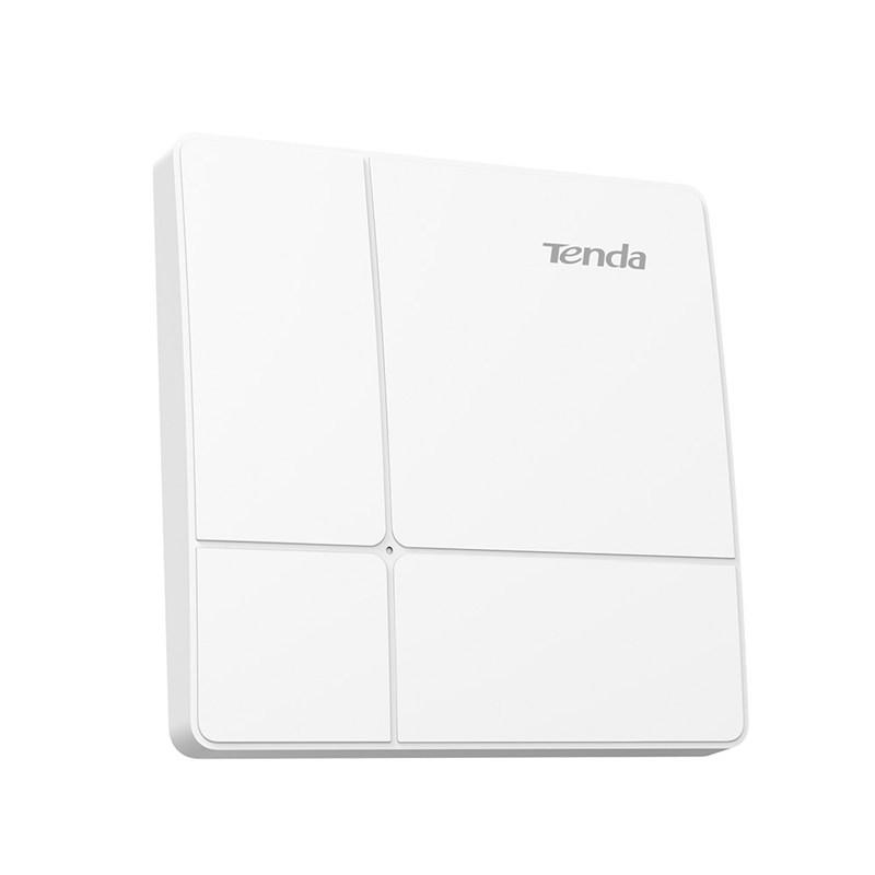 The access point displayed at an angle, highlighting the ceiling mount design.

