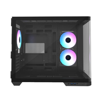 Raidmax I630 ATX | Micro-ATX | ITX ARGB Mid-Tower Dual Chamber Curved Glass Gaming Chassis - Black