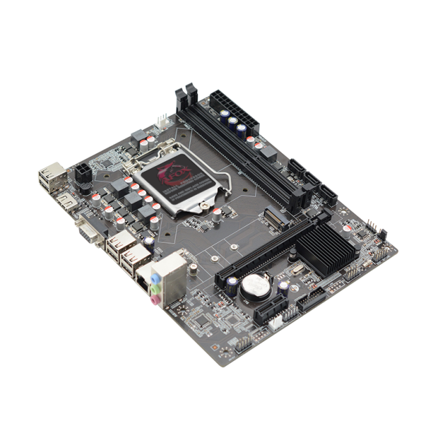 Computer motherboard on a white background