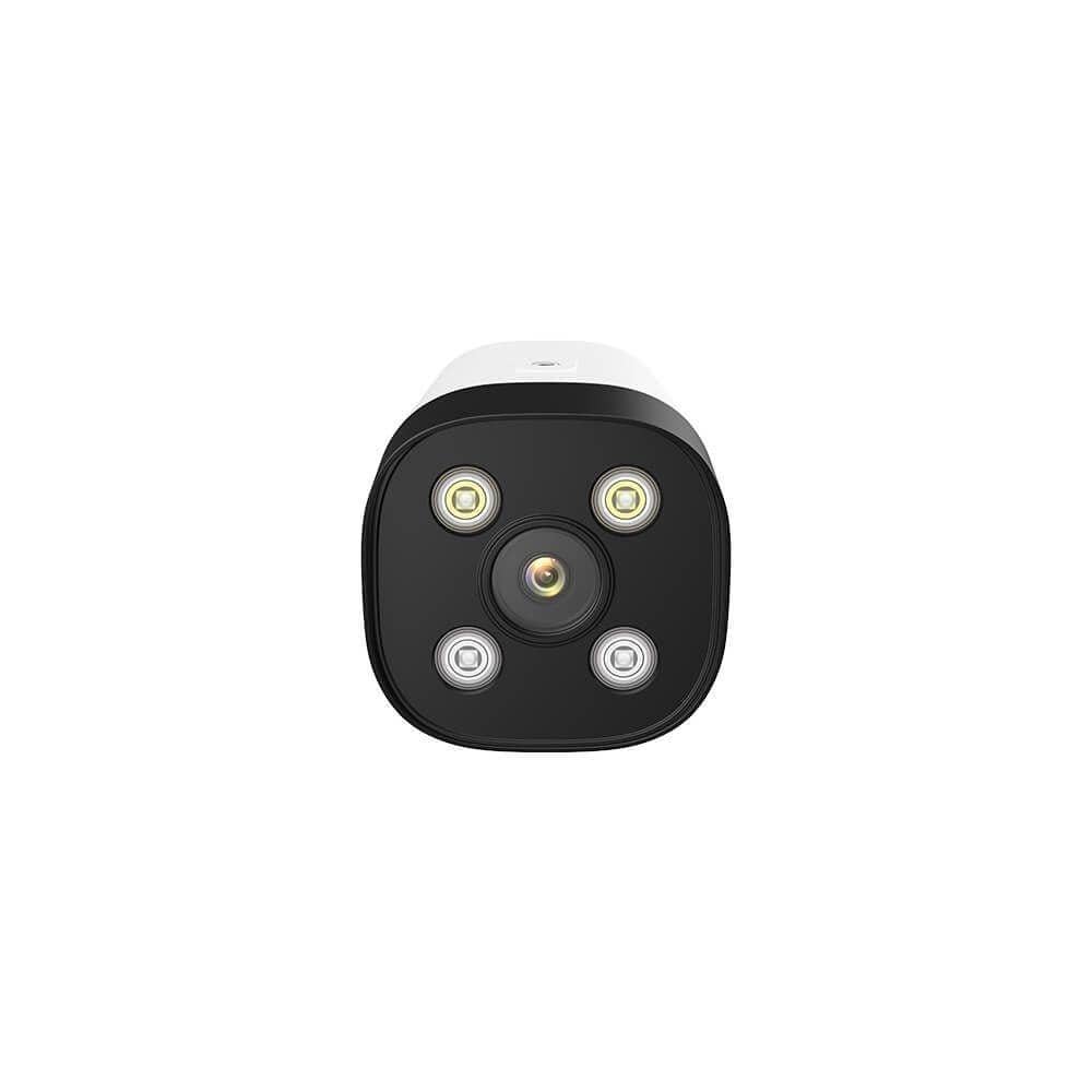 Close-up detail of the camera lens, IR LEDs, and white light LEDs.