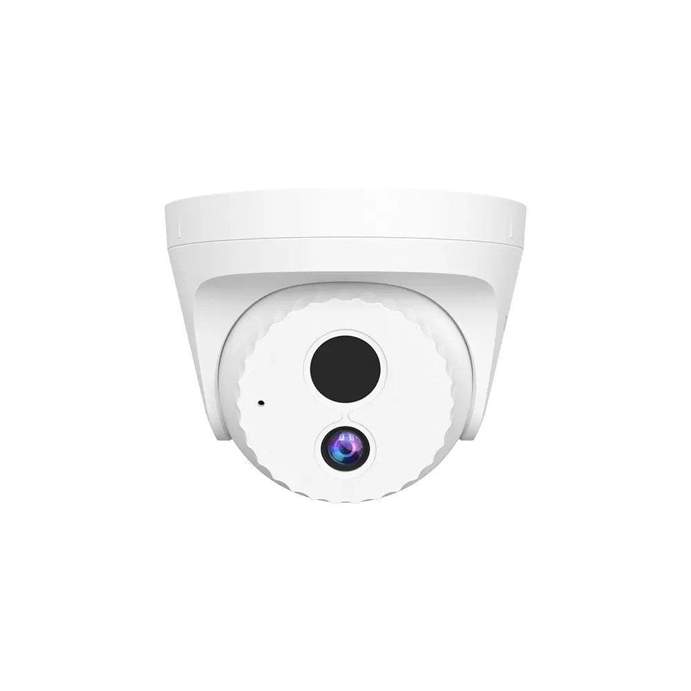 Side profile showing one of the 4MP conch dome cameras with IR LEDs.


