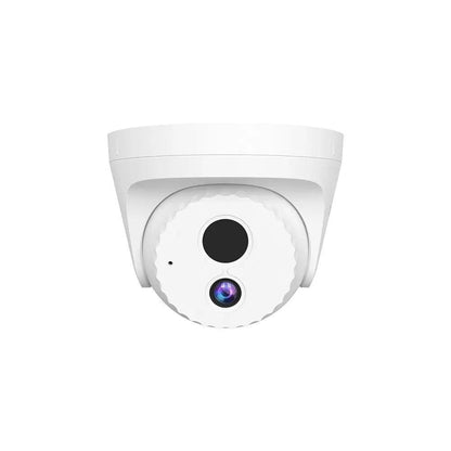 Side profile showing one of the 4MP conch dome cameras with IR LEDs.

