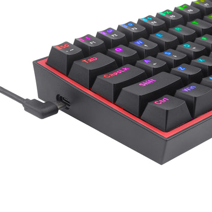 Redragon K617 FIZZ 60% Wired RGB Gaming Keyboard - Black