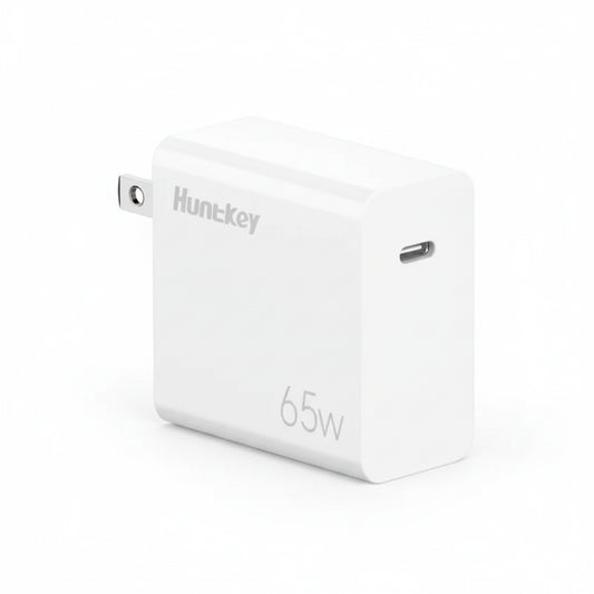Front view of the Huntkey K65 GNAN 65W GaN high power charger.

