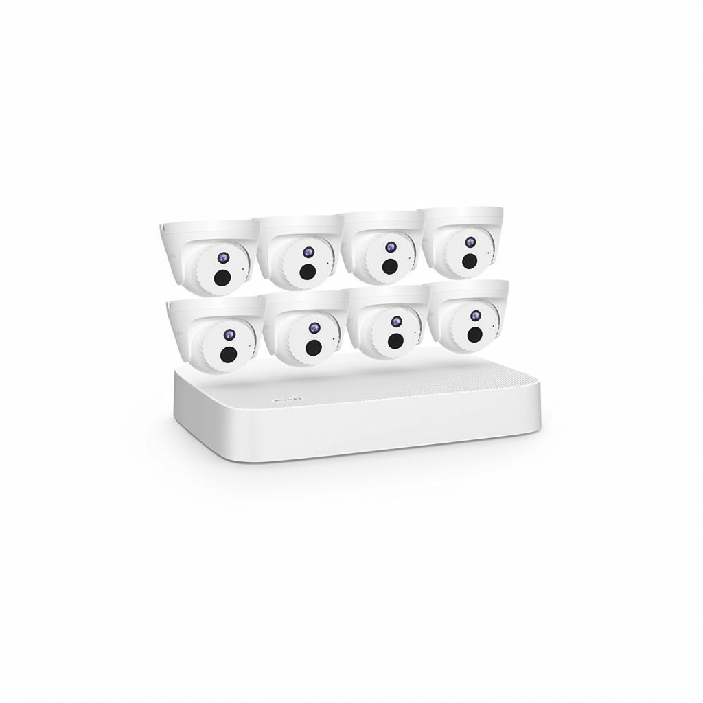 Front view of the Tenda K8P-4CR 8-channel PoE NVR included in the security kit.


