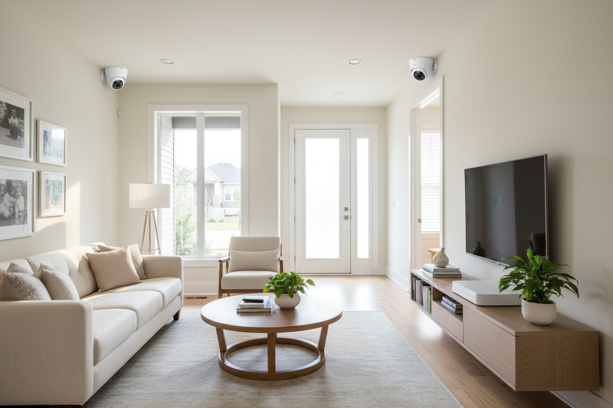 Context image of the security system installed monitoring a residential or commercial property.

