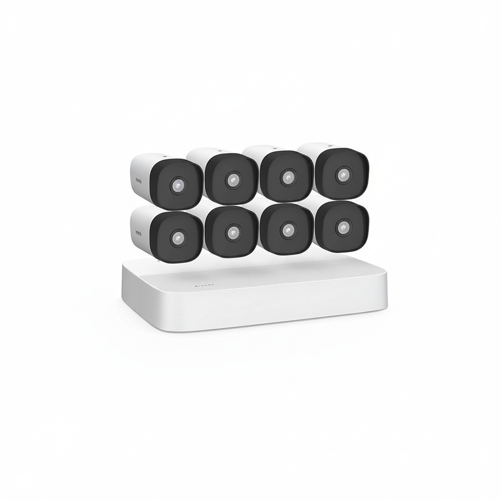 Front view of the Tenda K8P-4TR 8-channel PoE NVR included in the security kit.

