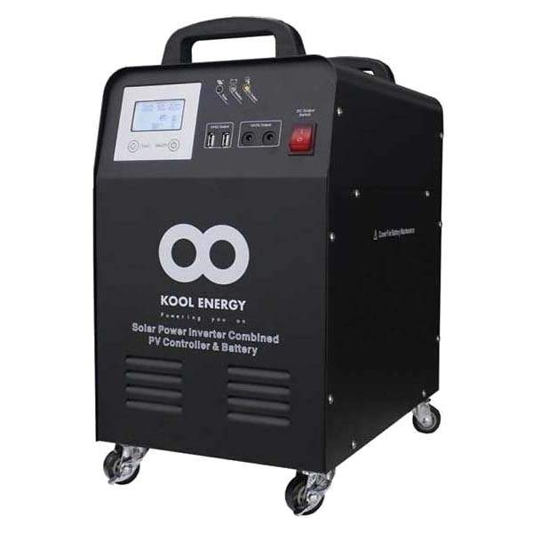 Black Kool Energy solar power inverter on a white background