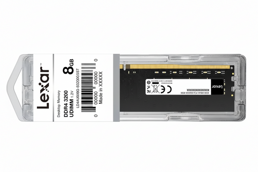 Side profile showing the heat spreader design and standard UDIMM dimensions.


