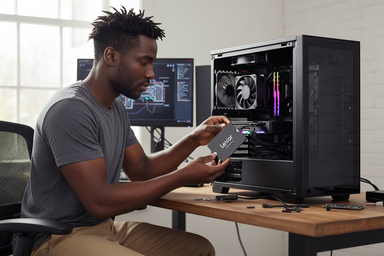 Context image of the SSD installed in a laptop or desktop computer.