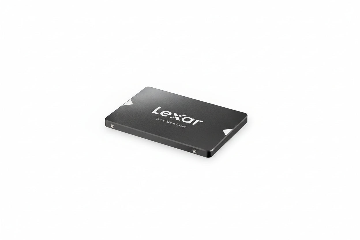 Top-down view of the Lexar NS100 LNS100512RB SSD.

