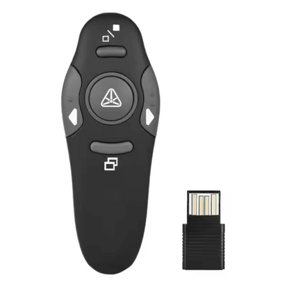 Front view of the M-Link LP-016 Wireless Presenter with the USB Adapter on a white background