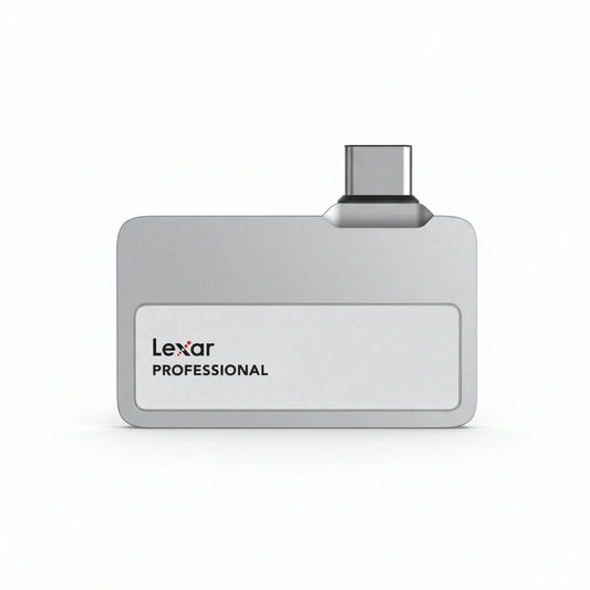 Lexar Professional Go 1TB portable SSD with integrated USB-C connector.

