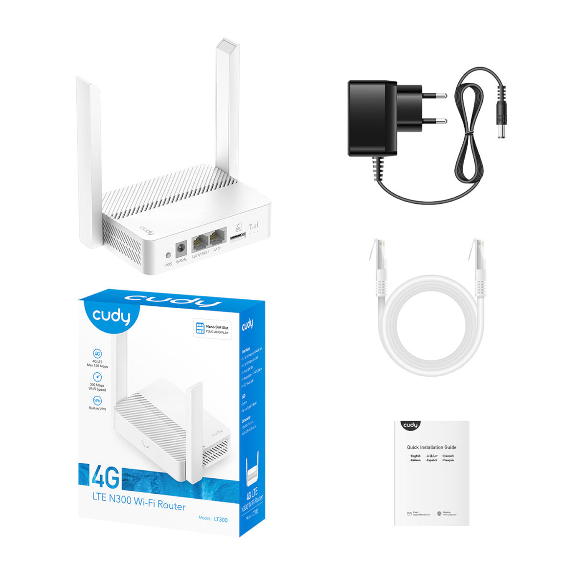 Matrix Wi Fi Router Cudy LT300 4G LTE N300 Wi-Fi Router - White – Matrix Warehouse ...