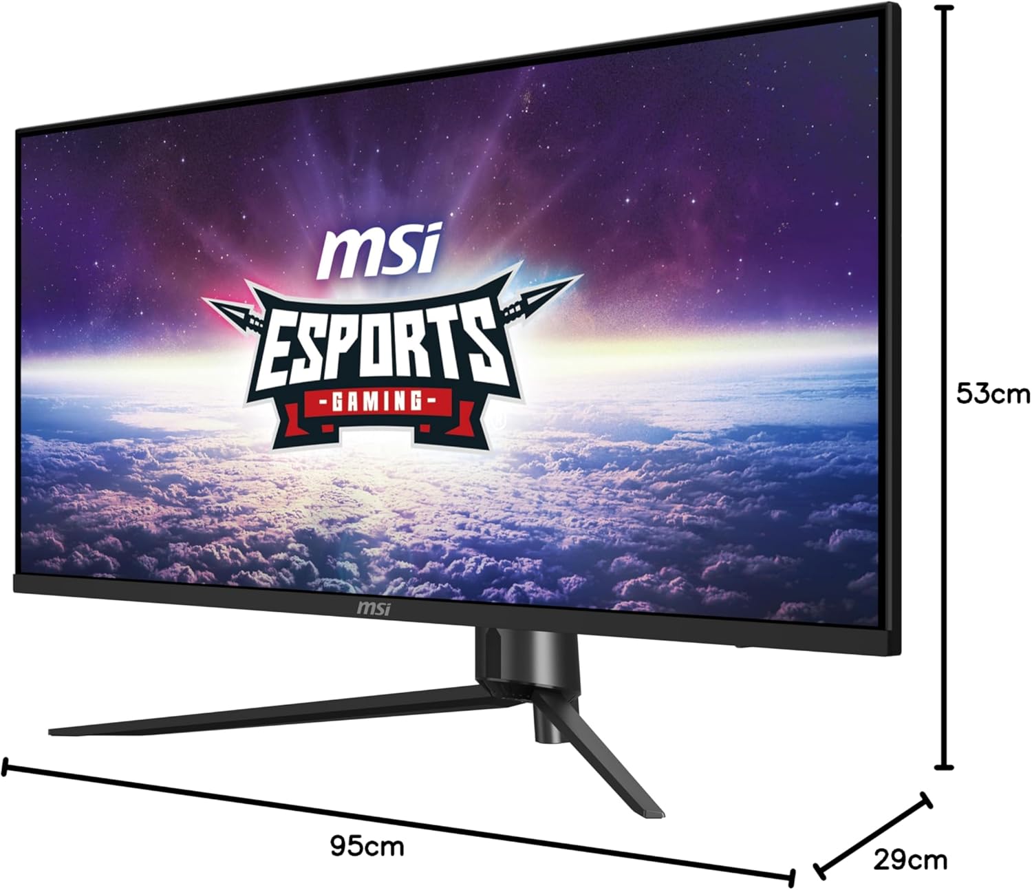 Close-up of the monitor's thin bezels and IPS panel.

