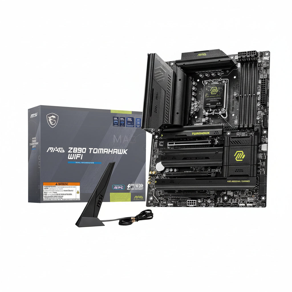 Front overview of the MSI MAG Z890 TOMAHAWK WIFI ATX motherboard.

