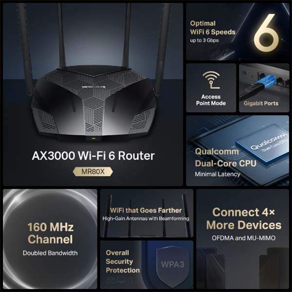 Mercusys Mr80x Ax3000 Dual Band