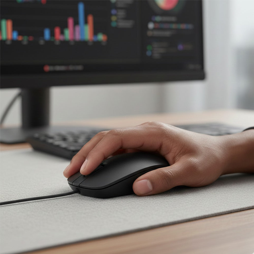 Mikuso MOS-371U USB Wired Optical Mouse 1200 DPI with 3 Buttons and Scroll Wheel