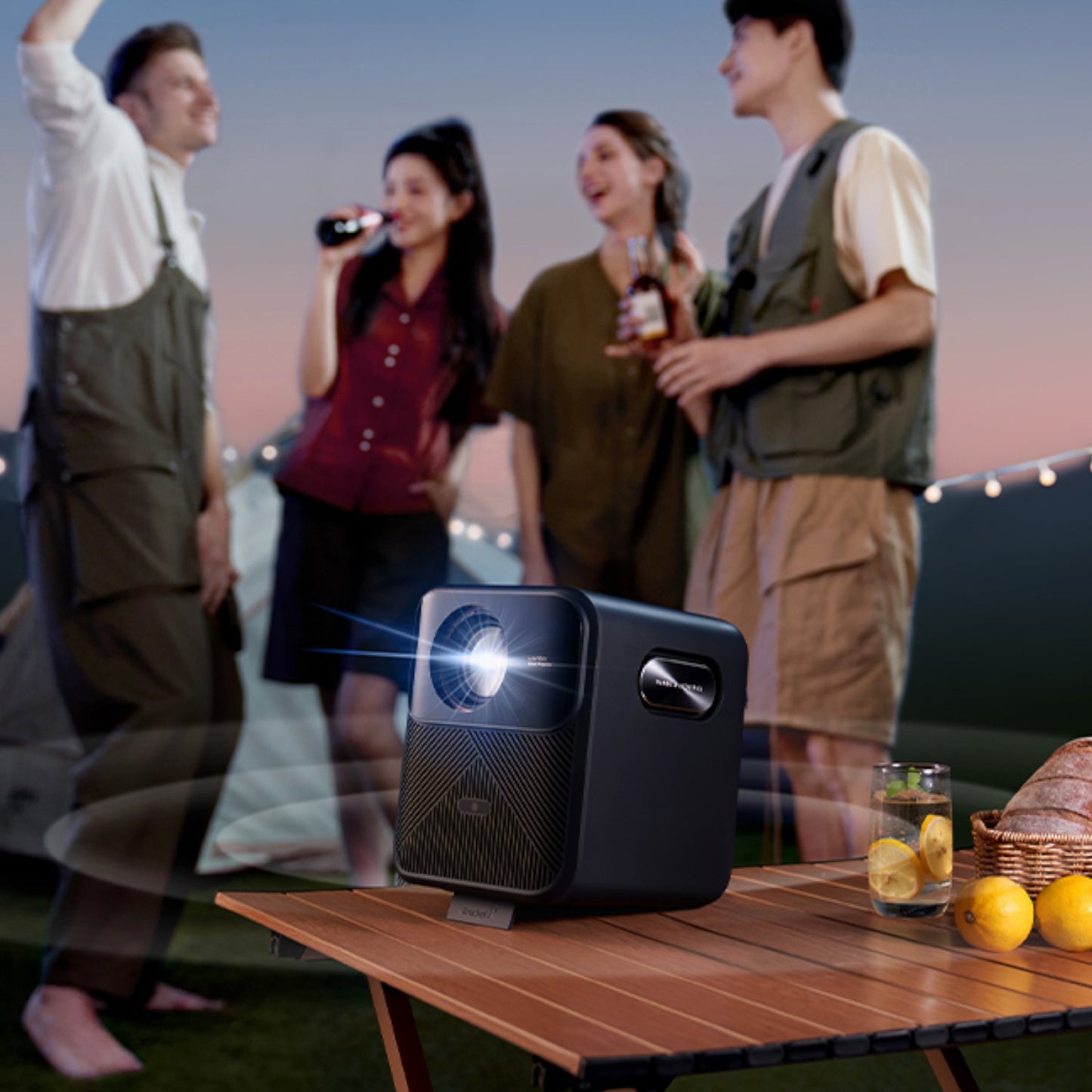 WANBO MOZART 1 PRO 1080P 900ANSI Android 11 Smart Home Theatre Projector - Dark Blue