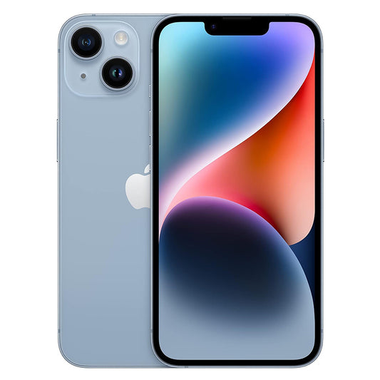 Apple iPhone 14 Blue front view with 6.1 inch Super Retina XDR display