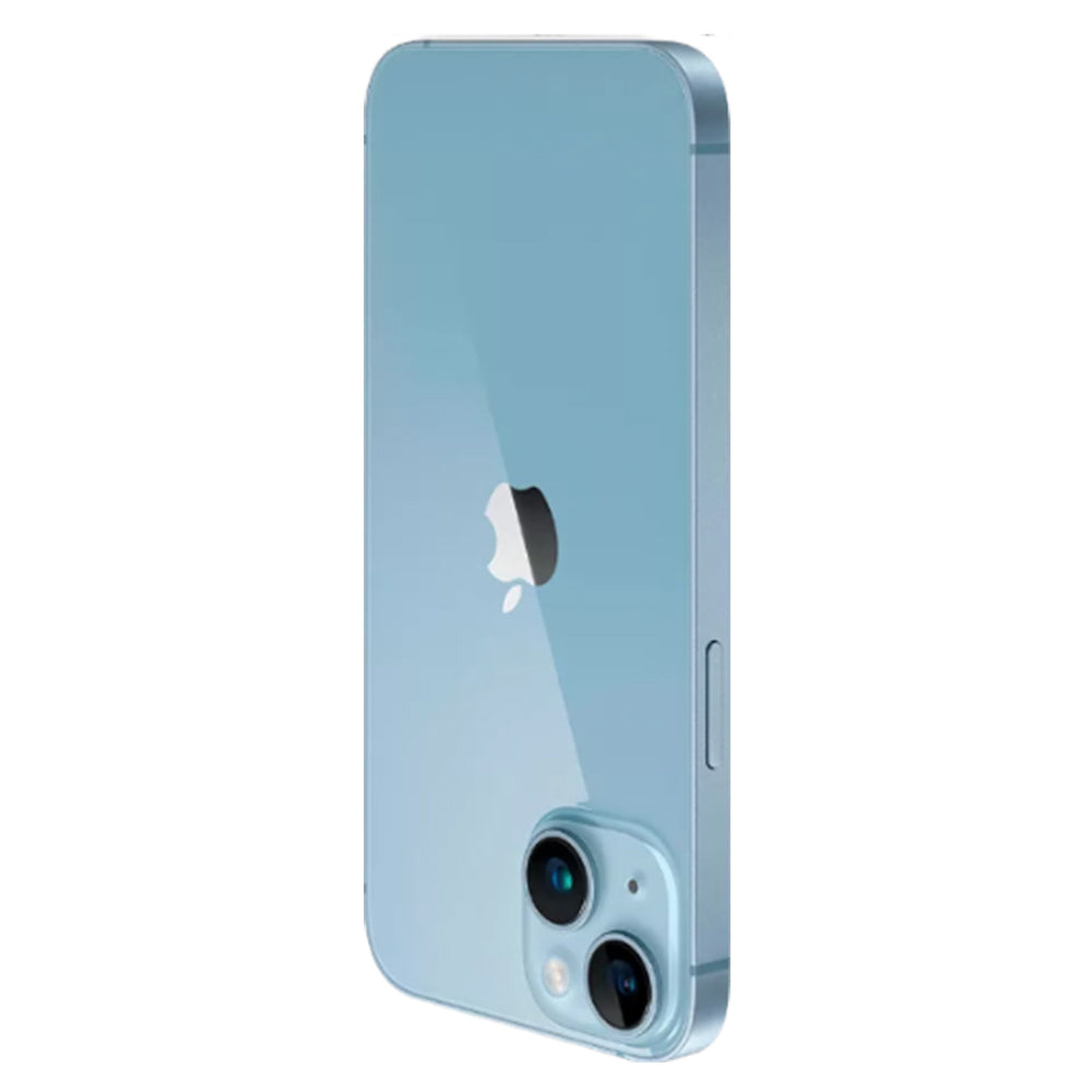 Close-up of iPhone 14 Blue camera with Night Mode and HDR
