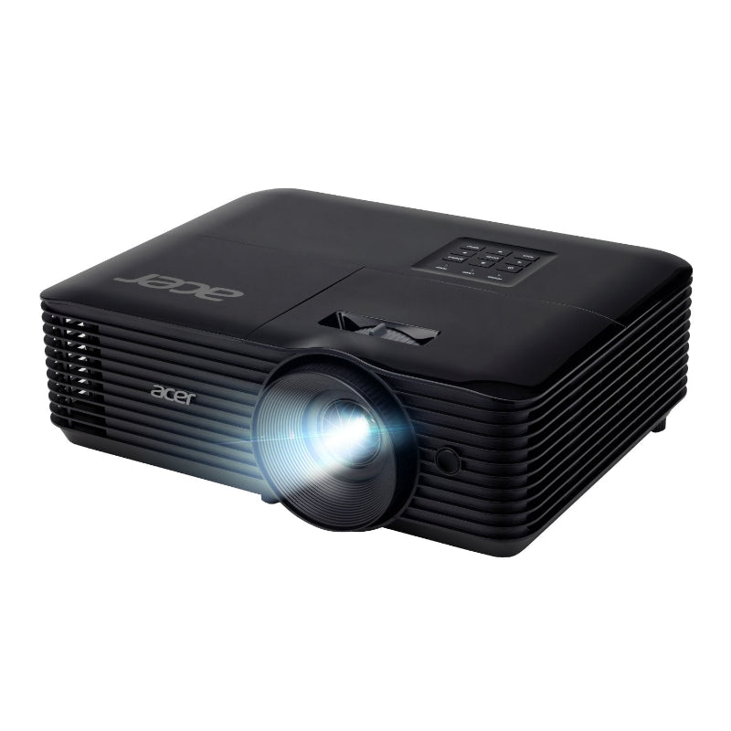Black Acer projector on a white background