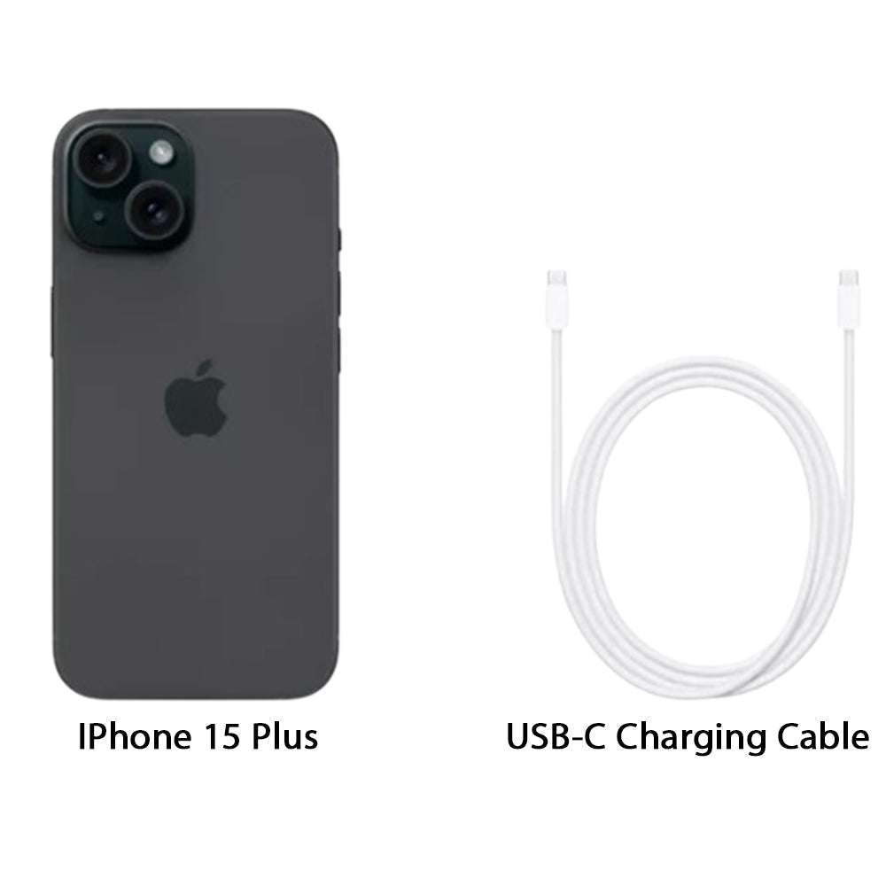 Apple iPhone 15 Black with USB-C fast charging port